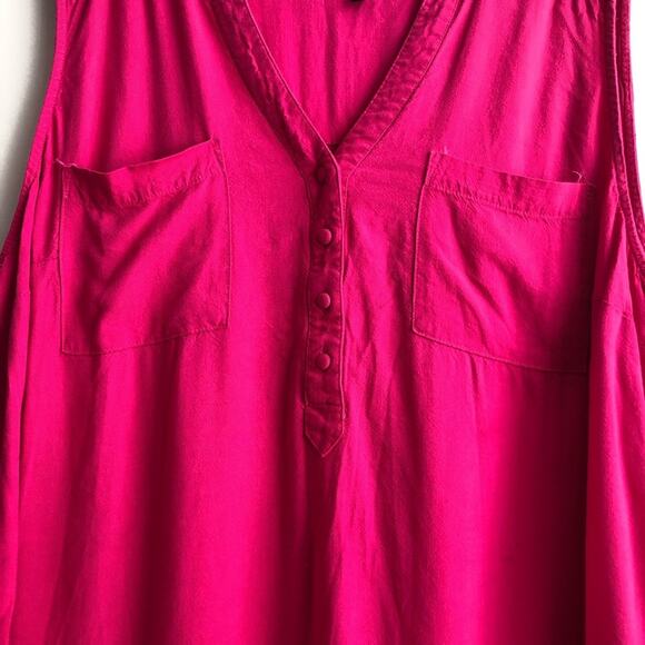 Torrid Harper Linen Blend Pullover Tank Top Pink Blouse Women’s Size 1 (14/16) - Picture 5 of 8